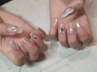 ネイル 韓国/ワンホン/長さ 出しつけ放題🎀のネイルデザイン