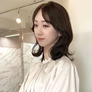 ミディアム カラー パーマ ヘアアレンジ 韓国人美容師 チョン ウンジェのヘアスタイル