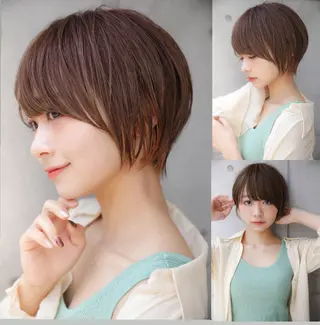 ショート カラー パーマ レイヤーカット⭐️ ハッシュカット特化のヘアスタイル