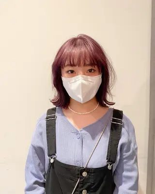 ミディアム カラー 美髪ストレート 川本雄己のヘアスタイル
