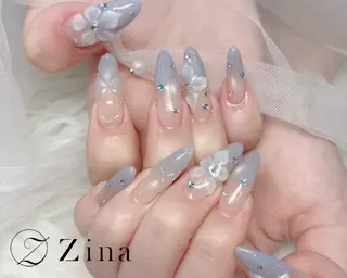 ロング 自爪育成/zina/ KIMIのネイルデザイン