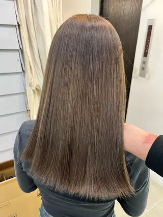 ミディアム カラー ブリーチ有無Wカラー メンズパーマ大成のヘアスタイル
