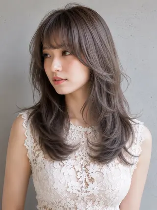 ロング カラー 平田 七海のヘアスタイル