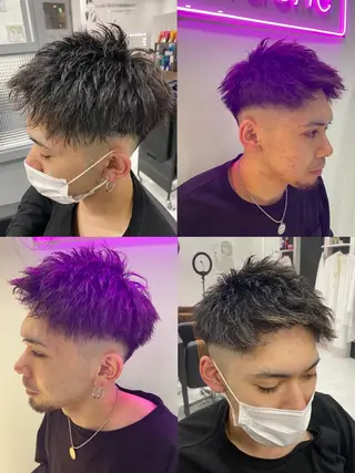 ショート カラー パーマ ヘアアレンジ メンズ 🔥メンズパーマ 特化 渡辺一翔のヘアスタイル