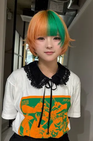 ショート TAIRA横浜ウルフ 🐺デザインカラーのヘアスタイル