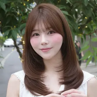 ミディアム セジュン 韓国レイヤー/顔周りのヘアスタイル