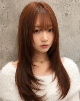 ロング カラー 韓国×艶ハイトーンが かわいい✨️リオ🍒のヘアスタイル