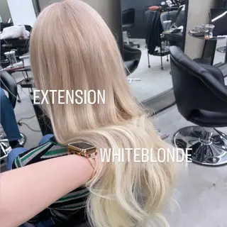ロング カラー エクステ🩵ブリーチ 韓国ヘア🩵KAEのヘアスタイル