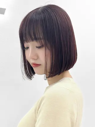 ショート カラー ヘアアレンジ 縮毛矯正🤍 盛れるボブ/ひかりのヘアスタイル