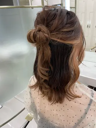 セミロング ヘアアレンジ CARELLY Rukaのマツエク・マツパデザイン