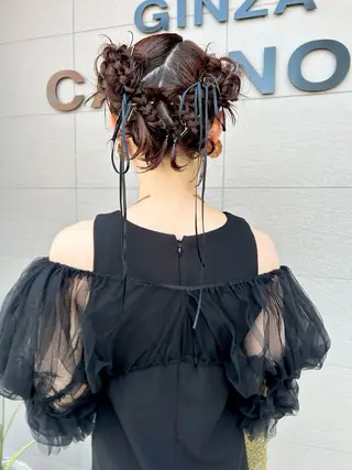 ショート ヘアアレンジ ご予約はインスタ のみ🌿@n7g10のヘアスタイル
