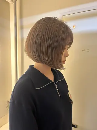 ミディアム ナチュラルレイヤー/ ボブパーマ/カネコのヘアスタイル