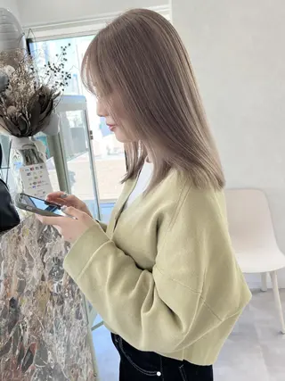 ロング カラー ダメージレス ストレート🌺那波のヘアスタイル