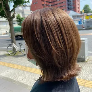 ミディアム カラー 💜推しインナー カラー/菊池柊真💜のヘアスタイル