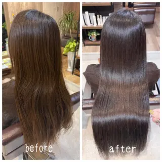 ロング カラー 髪質改善で 憧れの潤艶美髪にのヘアスタイル