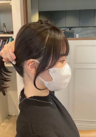 ロング 日比崚介🍀 おくれげ小顔カットのヘアスタイル