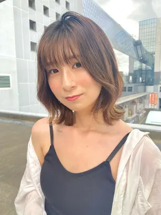 ミディアム カラー パーマ ヘアアレンジ 🌿レイヤー/ブリー チ/🌿JINのヘアスタイル