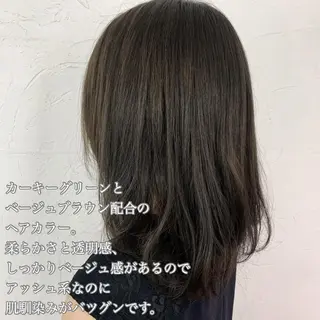 ミディアム カラー ヘアアレンジ 🪞official THREE 横浜🎀のヘアスタイル