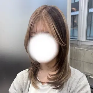 ミディアム カラー 🌙小林春月/新宿/ 美髪/ハイトーン🌙のヘアスタイル