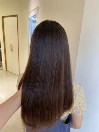 ロング 蜂須賀🐝縮毛矯正 ストレートパーマのヘアスタイル