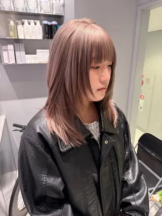ロング カラー ハイトーンレイヤー 顔まわりSOTAのヘアスタイル