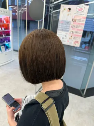 ミディアム カラー パーマ ヘアアレンジ メンズ キッズ ボブ×自然な縮毛矯正 RYOGAのヘアスタイル