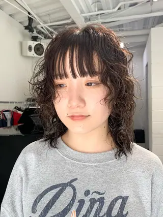 ミディアム パーマ レイヤーカット/艶髪 ✨💭KIRARIのヘアスタイル