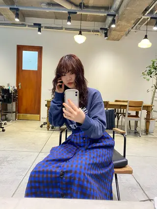 ロング カラー パーマ ヘアアレンジ メンズ キッズ パーマスタイル🔅 sayacaのヘアスタイル