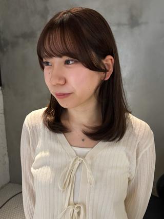 セミロング カラー ワンカラー¥3850 /アレンジ/あみ🎶のヘアスタイル