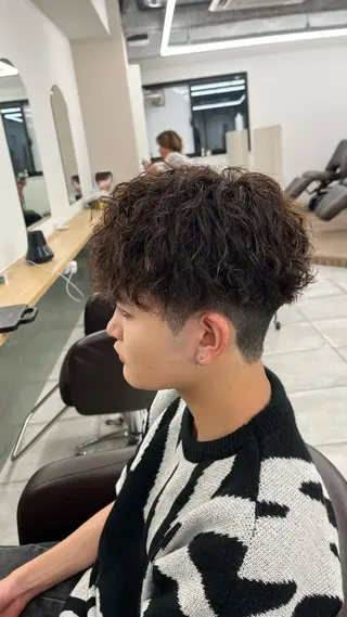 ショート カラー パーマ メンズ 🏆メンズヘア特化 🥇代表りんぺーのヘアスタイル