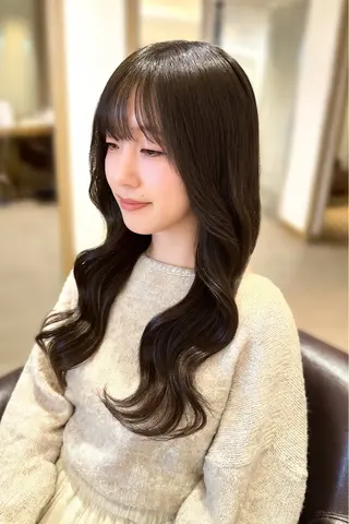 ミディアム 韓国風パーマ❁ fu-ka❁艶カラーのヘアスタイル