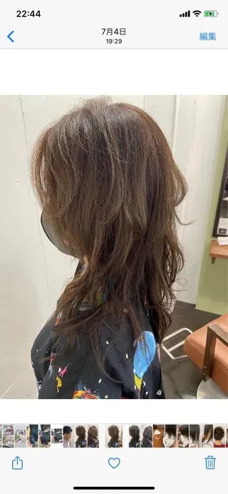 ミディアム カラー パーマ ヘアアレンジ メンズ キッズ ネイル マツエク・マツパ アイブロウ 久木原 ゆりのヘアスタイル