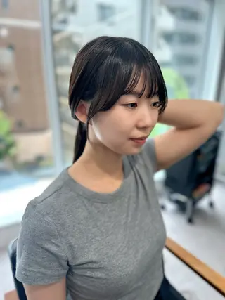 ミディアム カラー パーマ ヘアアレンジ メンズ キッズ 似合せレイヤー/ 柔らか透明感カラーのヘアスタイル