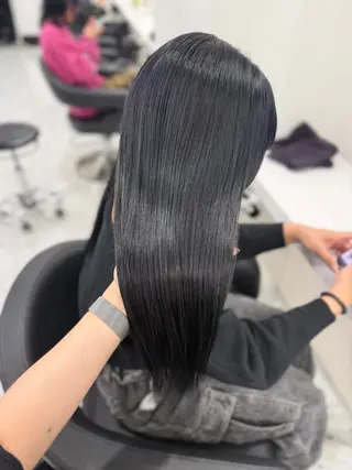 ロング カラー ラベンダー💜グレー 🩶ミント‪🩵のヘアスタイル