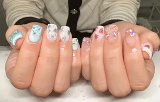 ネイル Chiara 長さだしのネイルデザイン