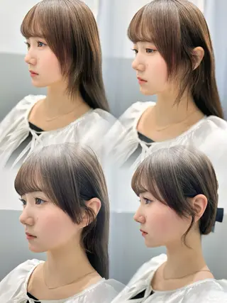 セミロング カラー 顔周りカット 【オノザワリョウ】のヘアスタイル