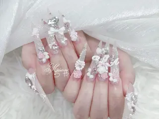 ネイル MochiMochi 🎀新宿／長さ出しのネイルデザイン