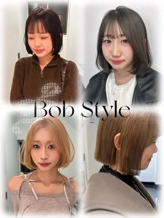 ミディアム カラー ひかりダブルカラー/ レイヤー/ボブパーマのヘアスタイル