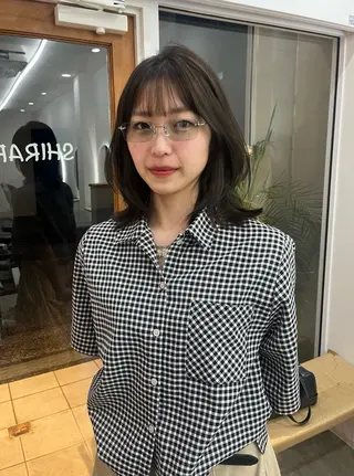 ミディアム カラー ベージュ⟡˖レイヤー ˖ ࣪⊹あずきのヘアスタイル