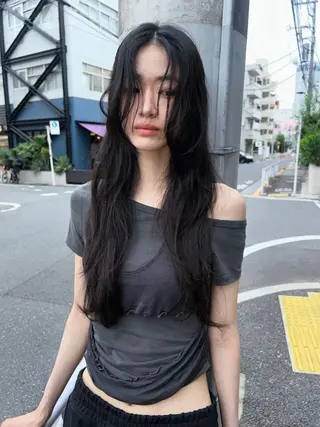 ミディアム パーマ カラー CEINE【セーヌ】 三軒茶屋のヘアスタイル