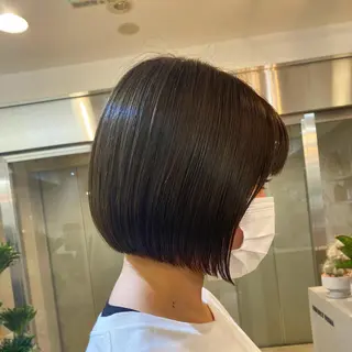ショート カラー ネイル マツエク・マツパ ボブ×縮毛矯正👑 心斎橋/高城涼也のヘアスタイル