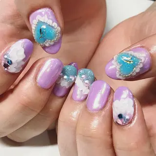 ネイル 渋谷／チップ長さ出し 👑アプレgel-xのネイルデザイン