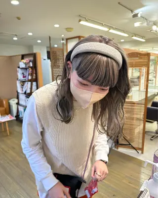 ミディアム カラー ブリーチカラー🫧 森　凪沙のヘアスタイル