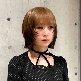 ショート カラー 柔め透明感血色カラー 暖色/レイヤー/ゆいのヘアスタイル
