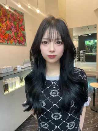 ロング 韓国✖️網紅🖤 パーマYURIYAのヘアスタイル
