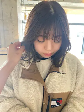 セミロング カラー LUVISM新潟🎀 透明感カラー/ミユのヘアスタイル