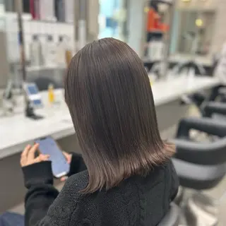 ミディアム カラー パーマ ヘアアレンジ メンズ キッズ ブリーチなしカラー/ ブラウン/レイヤーのヘアスタイル