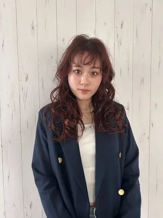 ロング パーマ 中原 優美のヘアスタイル