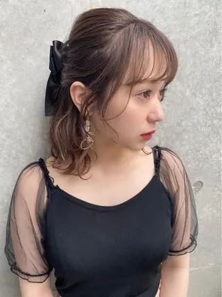 ショート カラー ヘアアレンジ 銀座メンズ専門🖤 叶奈々のヘアスタイル