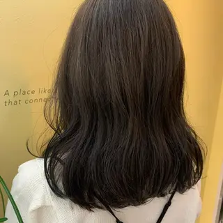 セミロング カラー ハブヘアー ハブヘアーのヘアスタイル